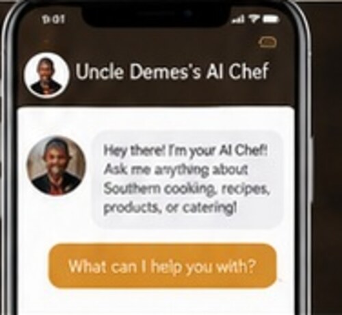 Uncle Demes's AI Chef shown on a phone